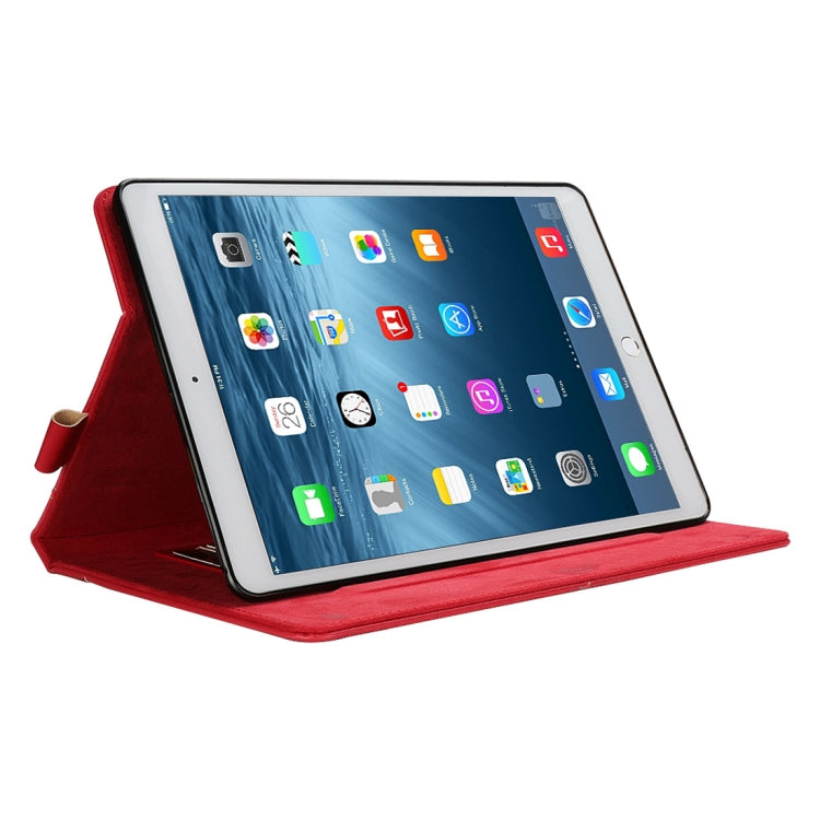 Bible Style Business Horizontal Flip Leather Case for iPad 9.7(2018) & 9.7(2017) & Pro 9.7 & Air2 & Air,  with Card Slots & Pen Slots & Photo Frame & Holder(Red)