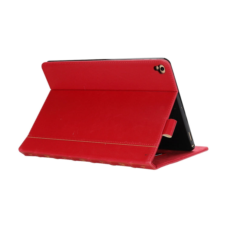 Bible Style Business Horizontal Flip Leather Case for iPad 9.7(2018) & 9.7(2017) & Pro 9.7 & Air2 & Air,  with Card Slots & Pen Slots & Photo Frame & Holder(Red)