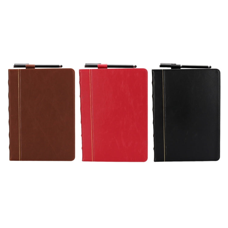 Bible Style Business Horizontal Flip Leather Case for iPad 9.7(2018) & 9.7(2017) & Pro 9.7 & Air2 & Air,  with Card Slots & Pen Slots & Photo Frame & Holder(Red)