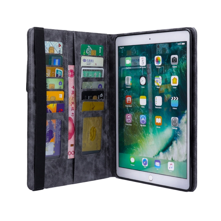 Horizontal Flip Leather Case for iPad 9.7(2018) & 9.7(2017) & Pro 9.7 & Air2 & Air,  with Double Card Slots & Pen Slots & Holder & Wallet & Photo Frame