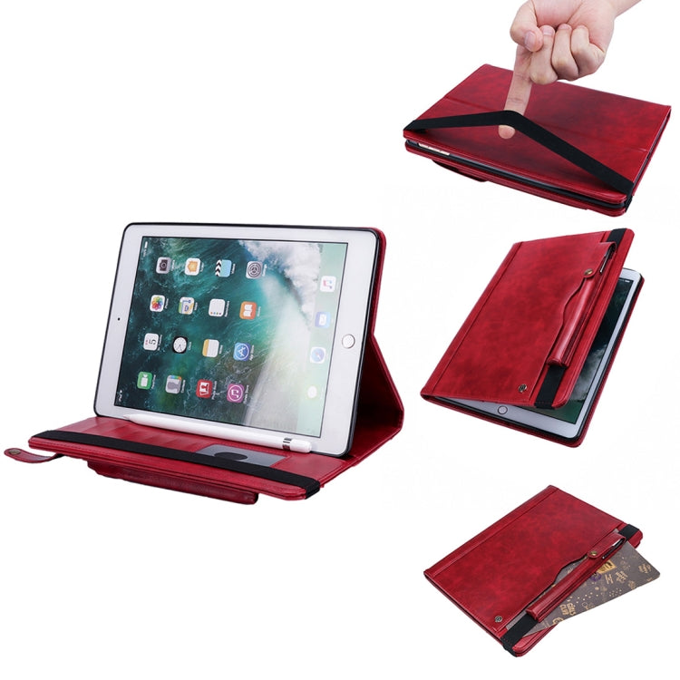 Horizontal Flip Leather Case for iPad 9.7(2018) & 9.7(2017) & Pro 9.7 & Air2 & Air,  with Double Card Slots & Pen Slots & Holder & Wallet & Photo Frame