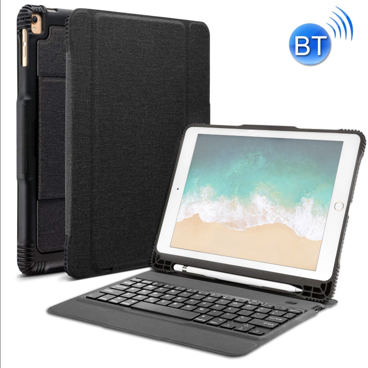 Detachable Bluetooth Keyboard + Horizontal Flip Leather Tablet Case with Holder for iPad Pro 9.7 inch, iPad Air, iPad Air 2, iPad 9.7 inch (2017), iPad 9.7 inch (2018)(Black)