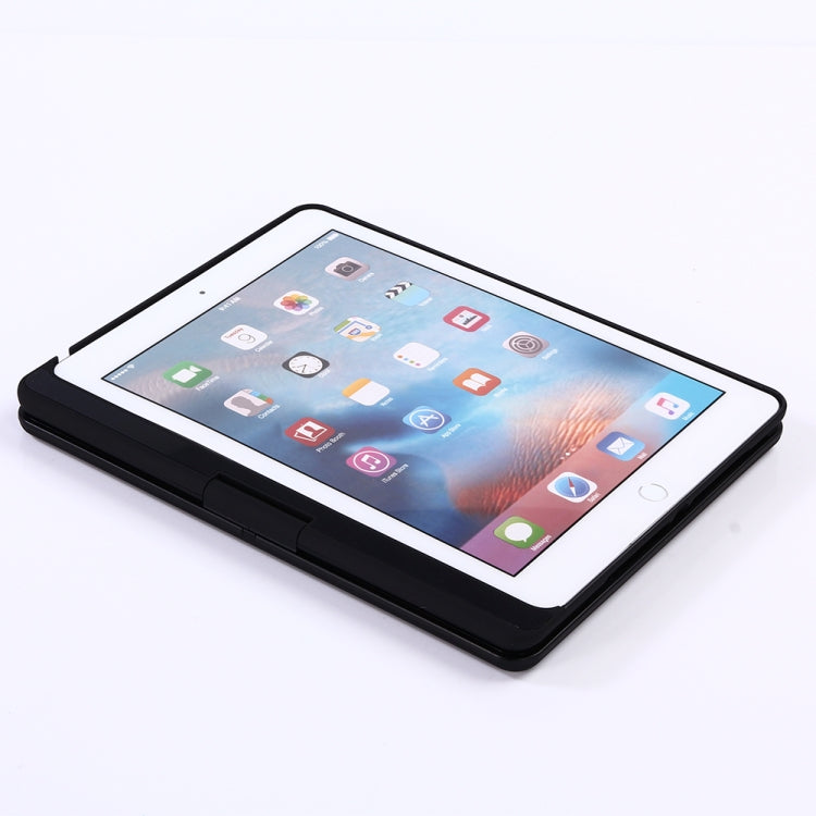 360 Degrees Rotation Bluetooth Keyboard + Horizontal Flip Leather Tablet Case with Holder & Colorful Backlight for iPad Pro 9.7 inch, iPad Air, iPad Air 2, iPad 9.7 inch (2017), iPad 9.7 inch (2018) (Black)