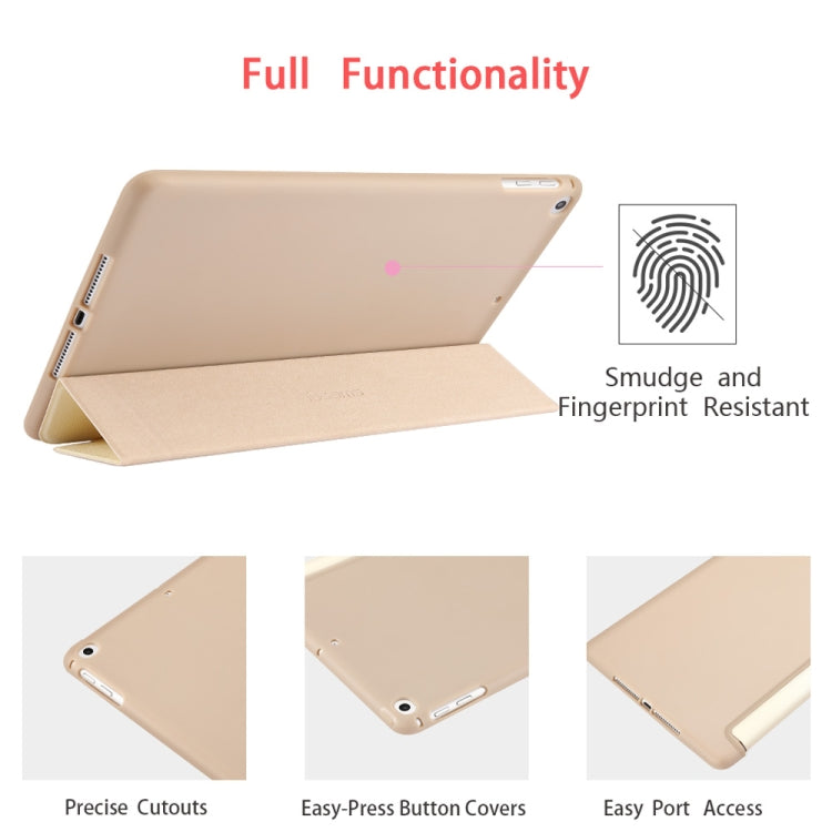 Maple Pattern Horizontal Flip PU Leather Case for iPad 9.7 (2018) & (2017) / Air 2 / Air, with Three-folding Holder & Honeycomb TPU Cover
