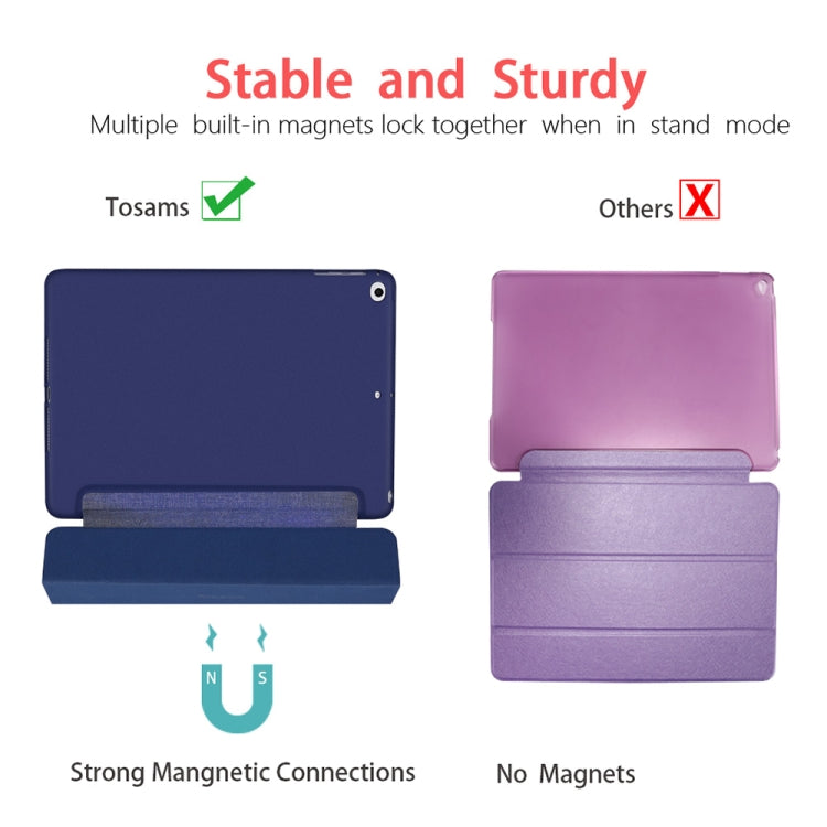 Blue Tree Pattern Horizontal Flip PU Leather Case for iPad 9.7 (2018) & (2017) / Air 2 / Air, with Three-folding Holder & Honeycomb TPU Cover