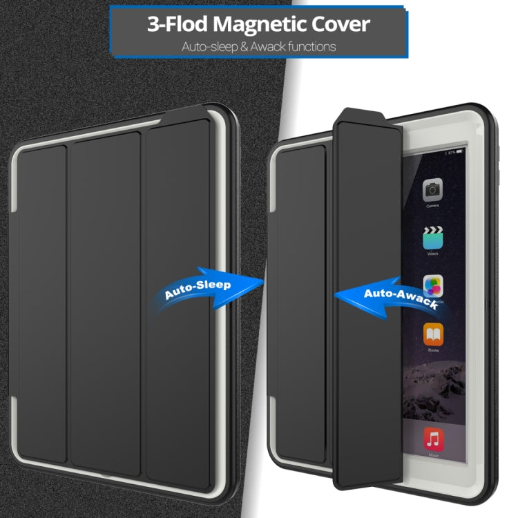 For iPad 9.7 (2018) & iPad 9.7 (2017) 3-fold Magnetic Protective Case with Smart Cover Auto-sleep & Awake Function