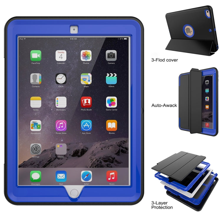 For iPad 9.7 (2018) & iPad 9.7 (2017) 3-fold Magnetic Protective Case with Smart Cover Auto-sleep & Awake Function