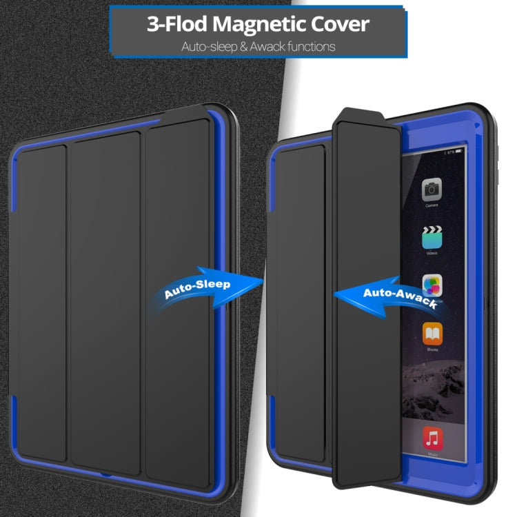 For iPad 9.7 (2018) & iPad 9.7 (2017) 3-fold Magnetic Protective Case with Smart Cover Auto-sleep & Awake Function