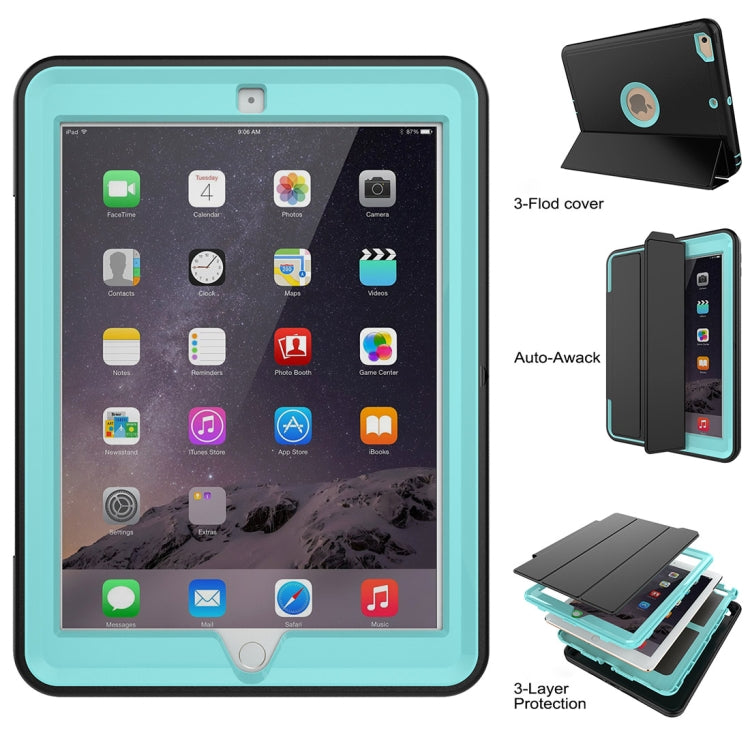 For iPad 9.7 (2018) & iPad 9.7 (2017) 3-fold Magnetic Protective Case with Smart Cover Auto-sleep & Awake Function