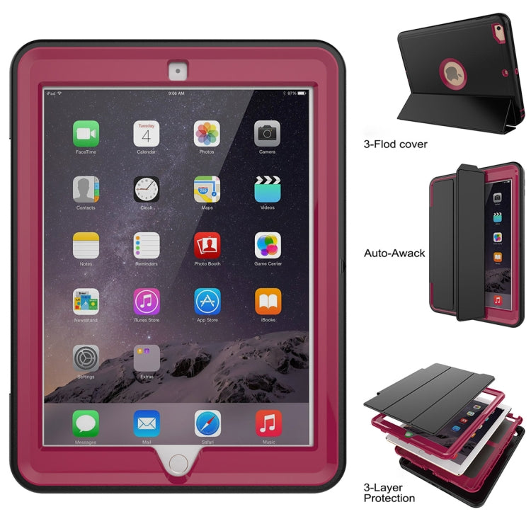 For iPad 9.7 (2018) & iPad 9.7 (2017) 3-fold Magnetic Protective Case with Smart Cover Auto-sleep & Awake Function