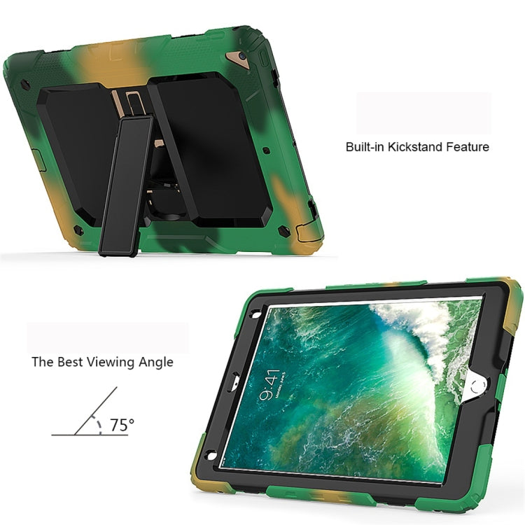 Shockproof PC + Silica Gel Protective Case for iPad 9.7 (2018), with Holder & Shoulder Strap