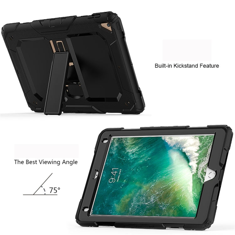 Shockproof PC + Silica Gel Protective Case for iPad 9.7 (2018), with Holder & Shoulder Strap