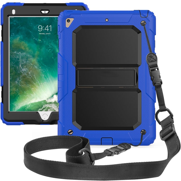 Shockproof PC + Silica Gel Protective Case for iPad 9.7 (2018), with Holder & Shoulder Strap
