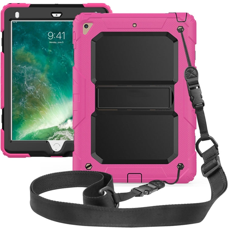 Shockproof PC + Silica Gel Protective Case for iPad 9.7 (2018), with Holder & Shoulder Strap
