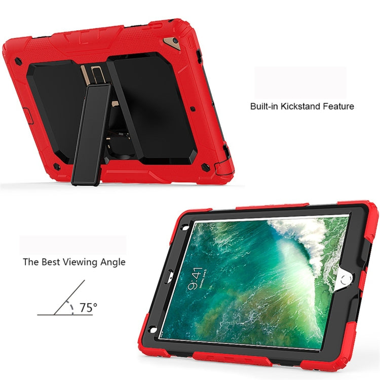 Shockproof PC + Silica Gel Protective Case for iPad 9.7 (2018), with Holder & Shoulder Strap