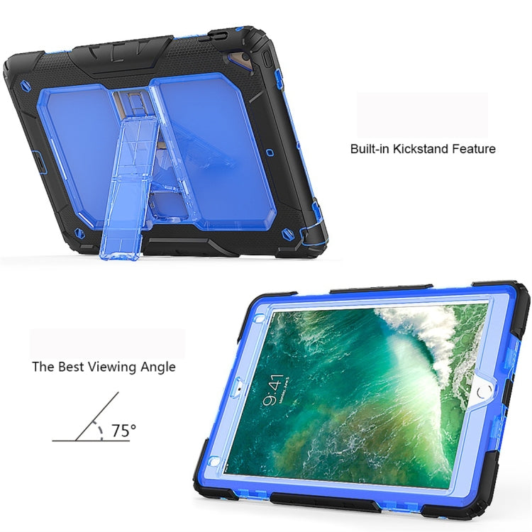 Shockproof Transparent PC + Silica Gel Protective Case for iPad 9.7 (2018), with Holder & Shoulder Strap