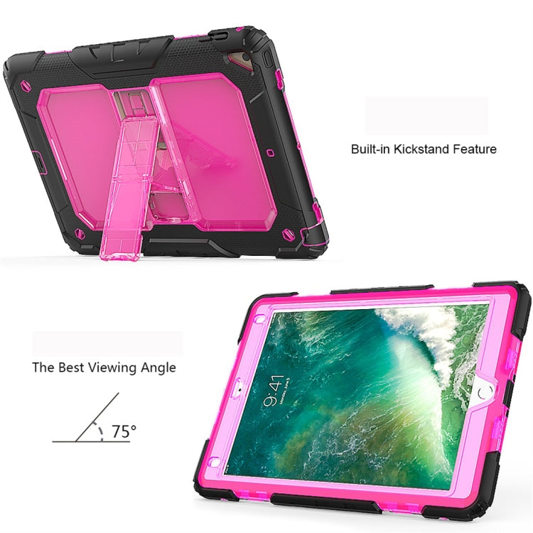Shockproof Transparent PC + Silica Gel Protective Case for iPad 9.7 (2018), with Holder & Shoulder Strap