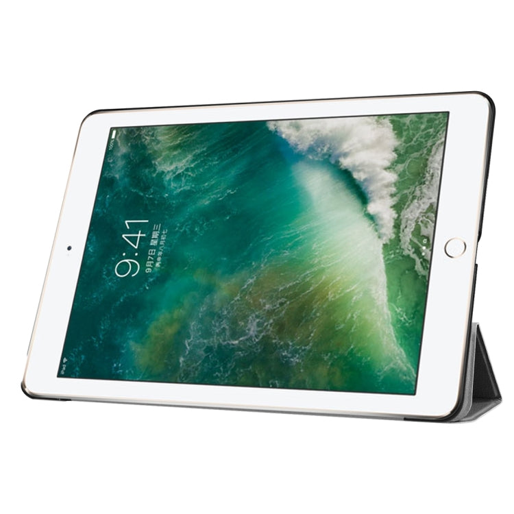 For iPad 9.7 (2018) & iPad 9.7 (2017) Custer Texture Horizontal Flip Leather Case with Three-folding Holder & Sleep / Wake-up Function