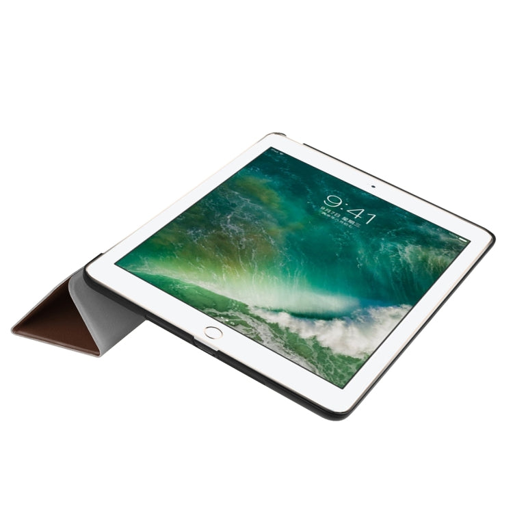 For iPad 9.7 (2018) & iPad 9.7 (2017) Custer Texture Horizontal Flip Leather Case with Three-folding Holder & Sleep / Wake-up Function