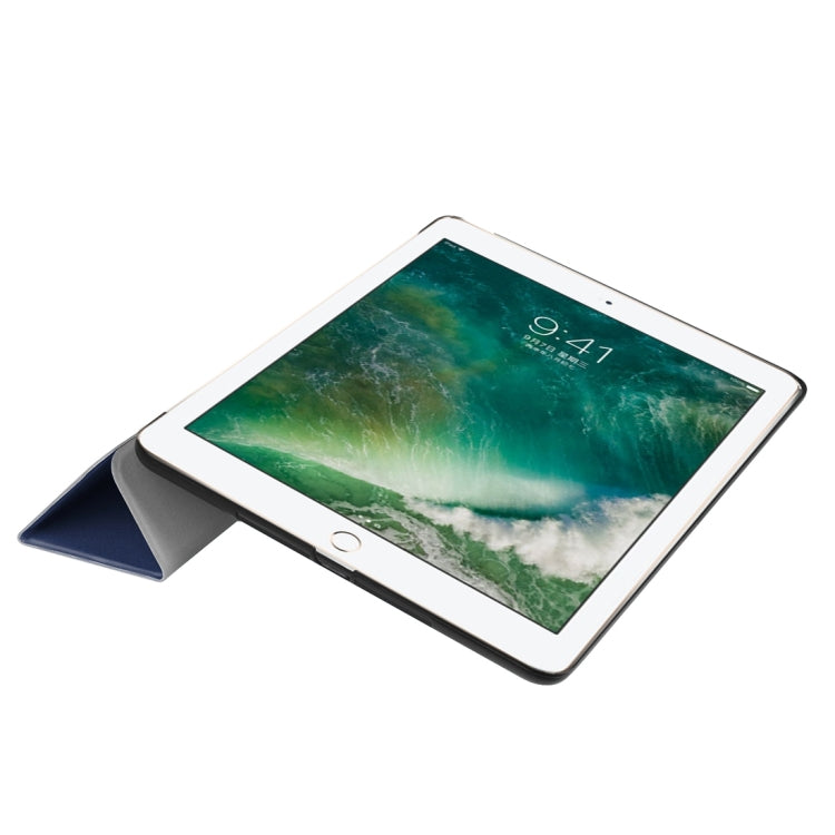 For iPad 9.7 (2018) & iPad 9.7 (2017) Custer Texture Horizontal Flip Leather Case with Three-folding Holder & Sleep / Wake-up Function