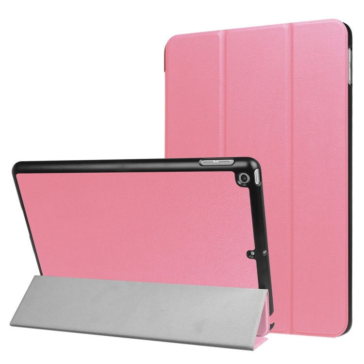 For iPad 9.7 (2018) & iPad 9.7 (2017) Custer Texture Horizontal Flip Leather Case with Three-folding Holder & Sleep / Wake-up Function