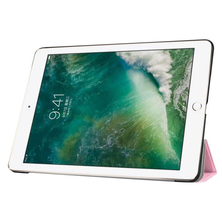 For iPad 9.7 (2018) & iPad 9.7 (2017) Custer Texture Horizontal Flip Leather Case with Three-folding Holder & Sleep / Wake-up Function