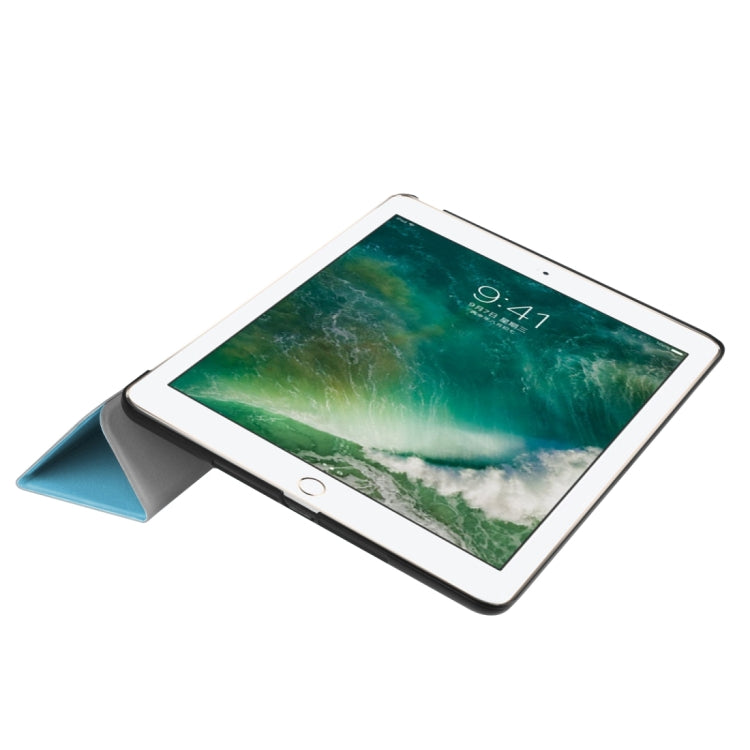 For iPad 9.7 (2018) & iPad 9.7 (2017) Custer Texture Horizontal Flip Leather Case with Three-folding Holder & Sleep / Wake-up Function