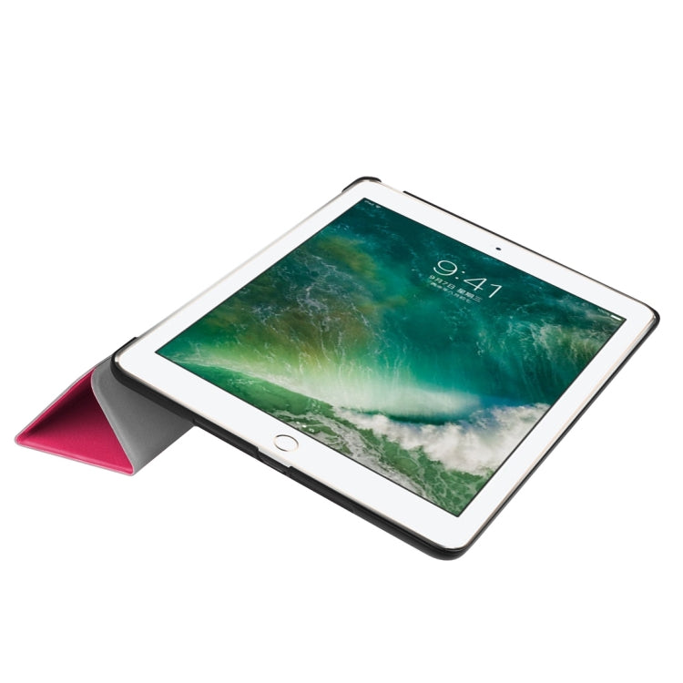 For iPad 9.7 (2018) & iPad 9.7 (2017) Custer Texture Horizontal Flip Leather Case with Three-folding Holder & Sleep / Wake-up Function