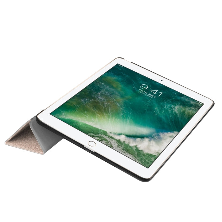 For iPad 9.7 (2018) & iPad 9.7 (2017) Custer Texture Horizontal Flip Leather Case with Three-folding Holder & Sleep / Wake-up Function