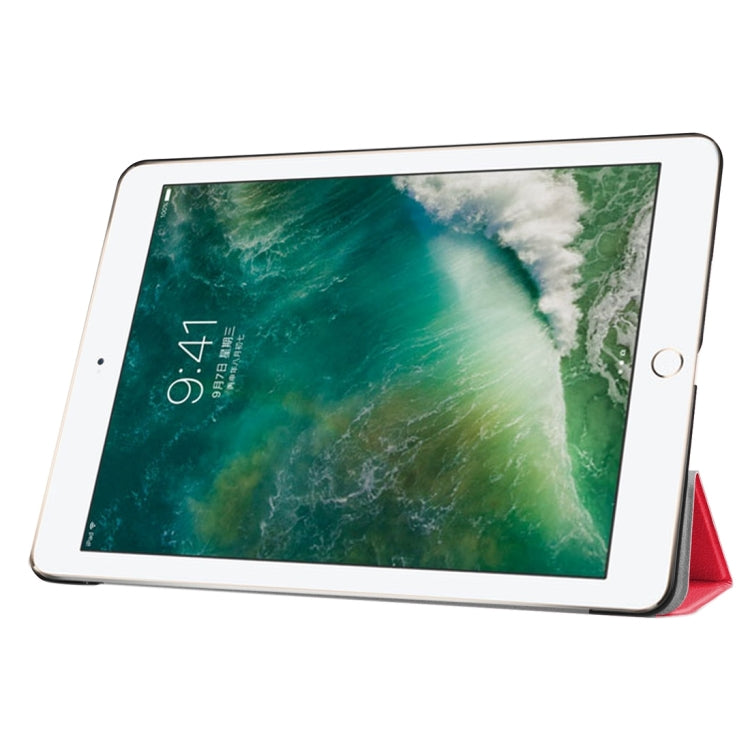For iPad 9.7 (2018) & iPad 9.7 (2017) Custer Texture Horizontal Flip Leather Case with Three-folding Holder & Sleep / Wake-up Function