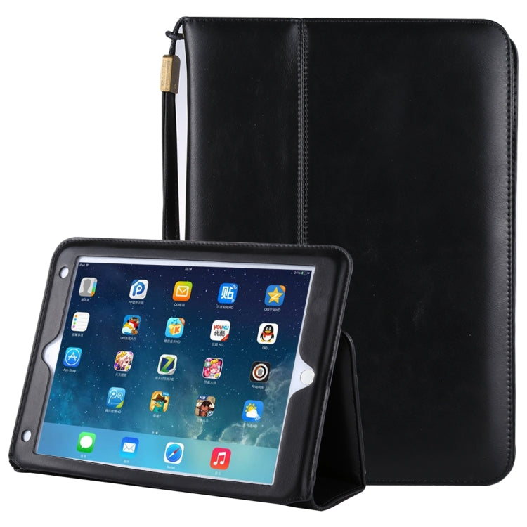 Bag Type Retro Cowhide Texture PU Horizontal Flip Leather Case with Holder & Card Slots & Lanyard & Wake-up Function, For iPad Air / iPad Air 2 / iPad Pro 9.7 / iPad 9.7 (2018) & iPad 9.7 (2017)