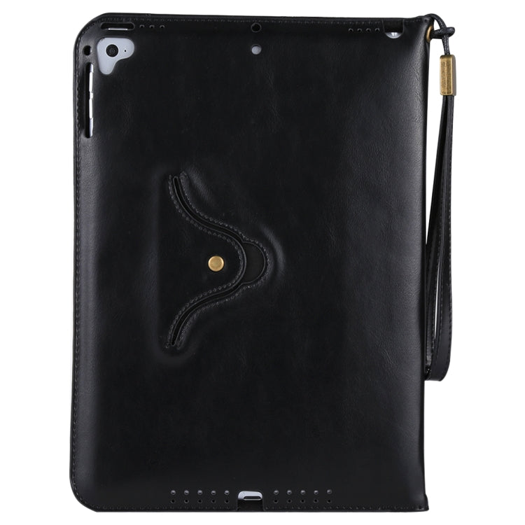 Bag Type Retro Cowhide Texture PU Horizontal Flip Leather Case with Holder & Card Slots & Lanyard & Wake-up Function, For iPad Air / iPad Air 2 / iPad Pro 9.7 / iPad 9.7 (2018) & iPad 9.7 (2017)