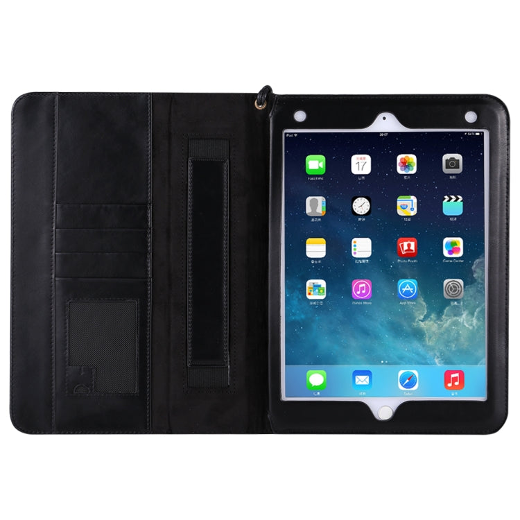 Bag Type Retro Cowhide Texture PU Horizontal Flip Leather Case with Holder & Card Slots & Lanyard & Wake-up Function, For iPad Air / iPad Air 2 / iPad Pro 9.7 / iPad 9.7 (2018) & iPad 9.7 (2017)