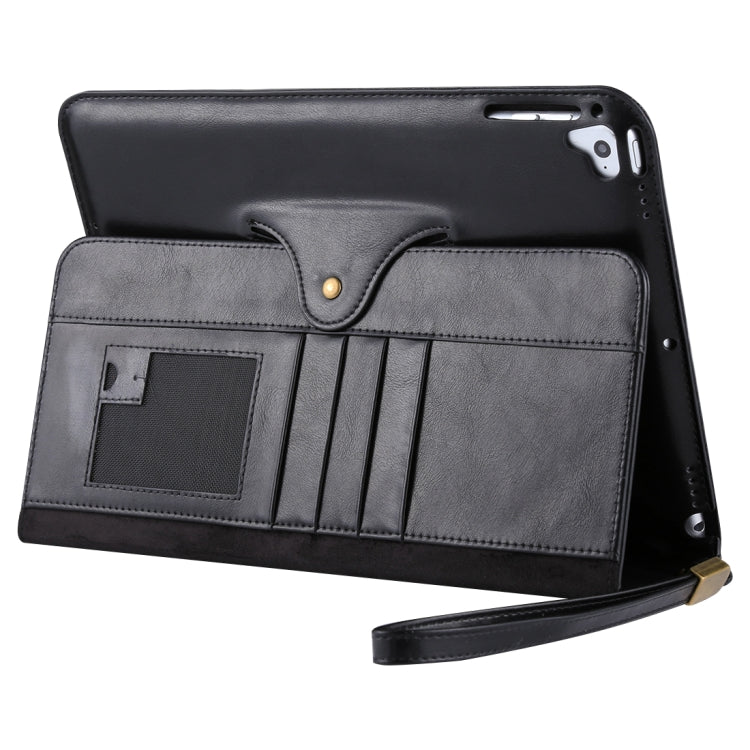 Bag Type Retro Cowhide Texture PU Horizontal Flip Leather Case with Holder & Card Slots & Lanyard & Wake-up Function, For iPad Air / iPad Air 2 / iPad Pro 9.7 / iPad 9.7 (2018) & iPad 9.7 (2017)