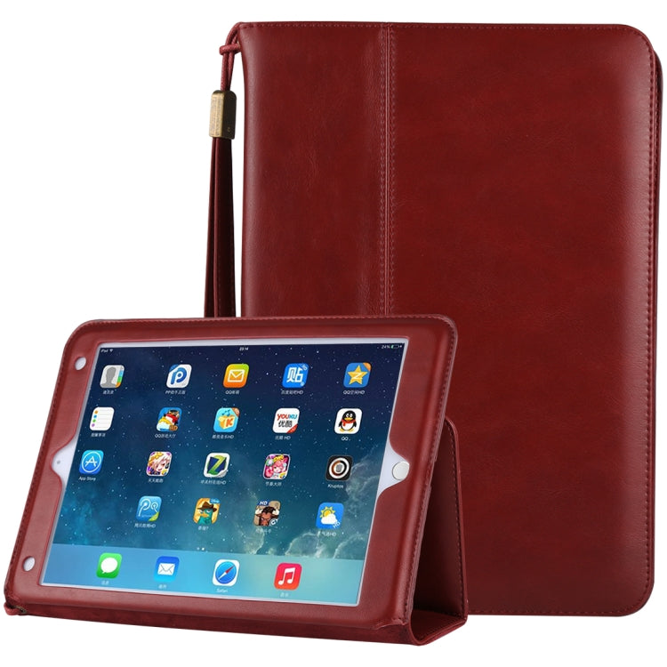 Bag Type Retro Cowhide Texture PU Horizontal Flip Leather Case with Holder & Card Slots & Lanyard & Wake-up Function, For iPad Air / iPad Air 2 / iPad Pro 9.7 / iPad 9.7 (2018) & iPad 9.7 (2017)
