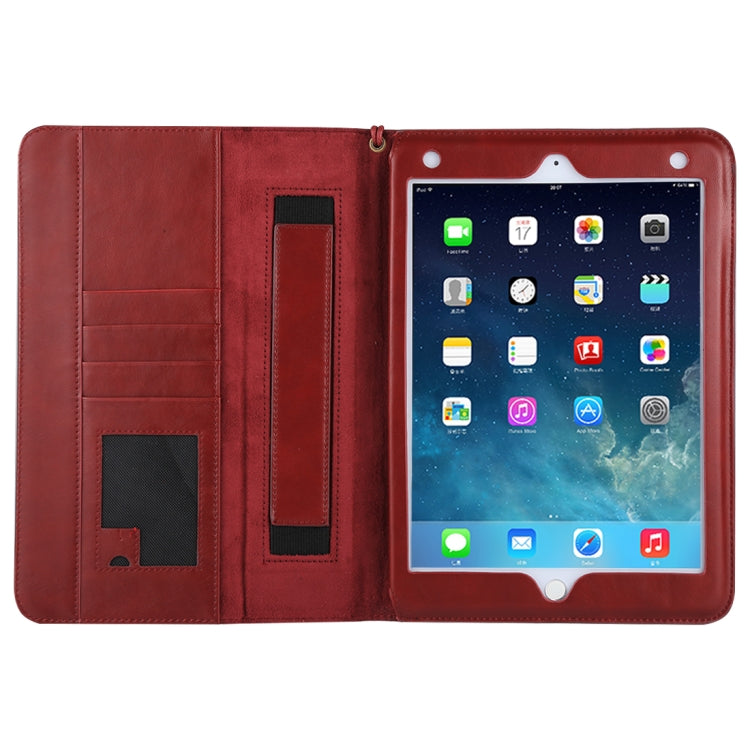Bag Type Retro Cowhide Texture PU Horizontal Flip Leather Case with Holder & Card Slots & Lanyard & Wake-up Function, For iPad Air / iPad Air 2 / iPad Pro 9.7 / iPad 9.7 (2018) & iPad 9.7 (2017)