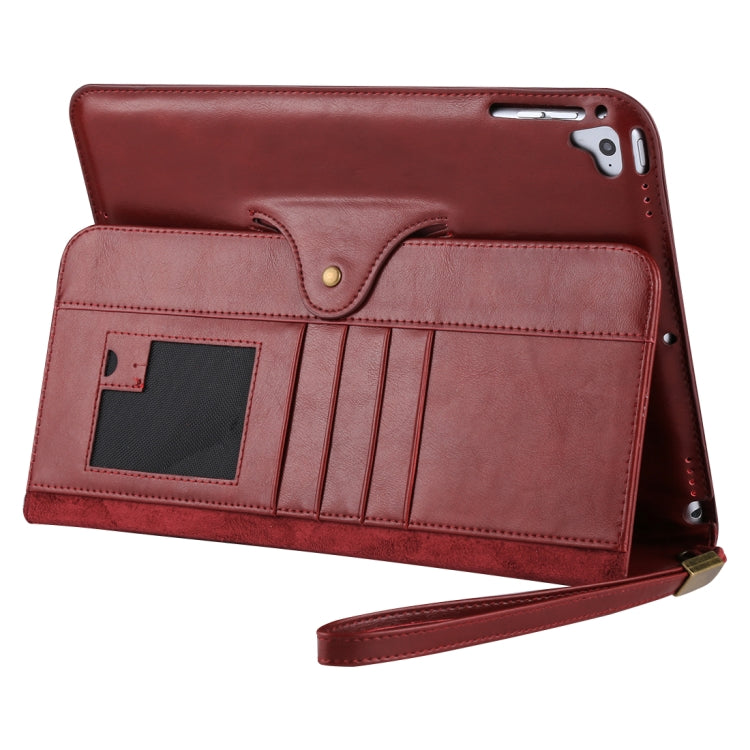 Bag Type Retro Cowhide Texture PU Horizontal Flip Leather Case with Holder & Card Slots & Lanyard & Wake-up Function, For iPad Air / iPad Air 2 / iPad Pro 9.7 / iPad 9.7 (2018) & iPad 9.7 (2017)
