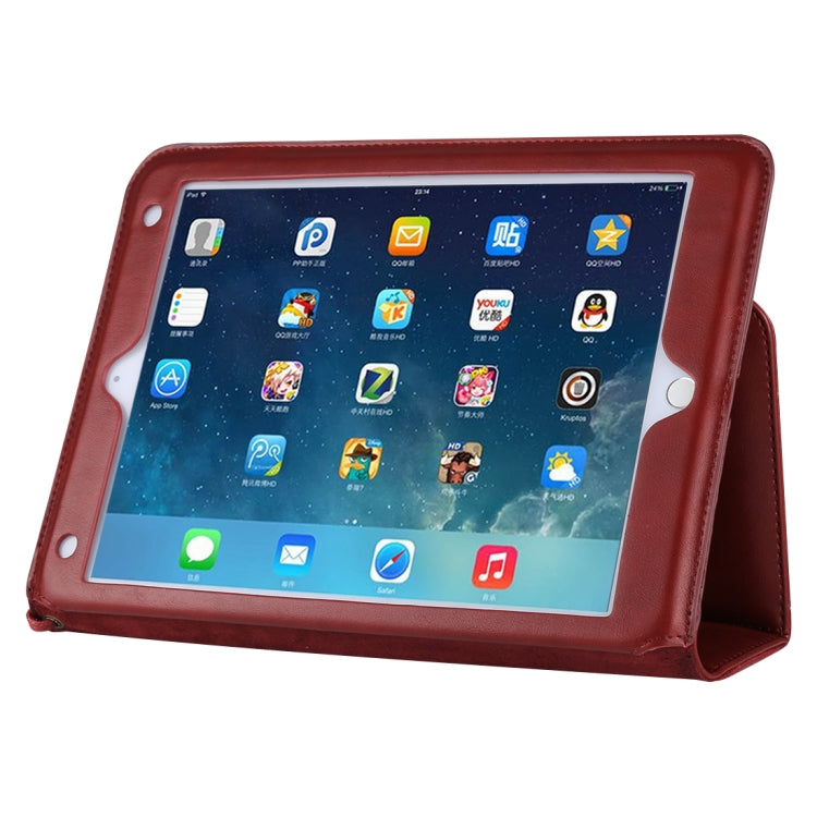 Bag Type Retro Cowhide Texture PU Horizontal Flip Leather Case with Holder & Card Slots & Lanyard & Wake-up Function, For iPad Air / iPad Air 2 / iPad Pro 9.7 / iPad 9.7 (2018) & iPad 9.7 (2017)