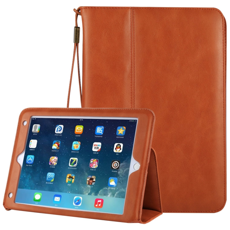 Bag Type Retro Cowhide Texture PU Horizontal Flip Leather Case with Holder & Card Slots & Lanyard & Wake-up Function, For iPad Air / iPad Air 2 / iPad Pro 9.7 / iPad 9.7 (2018) & iPad 9.7 (2017)