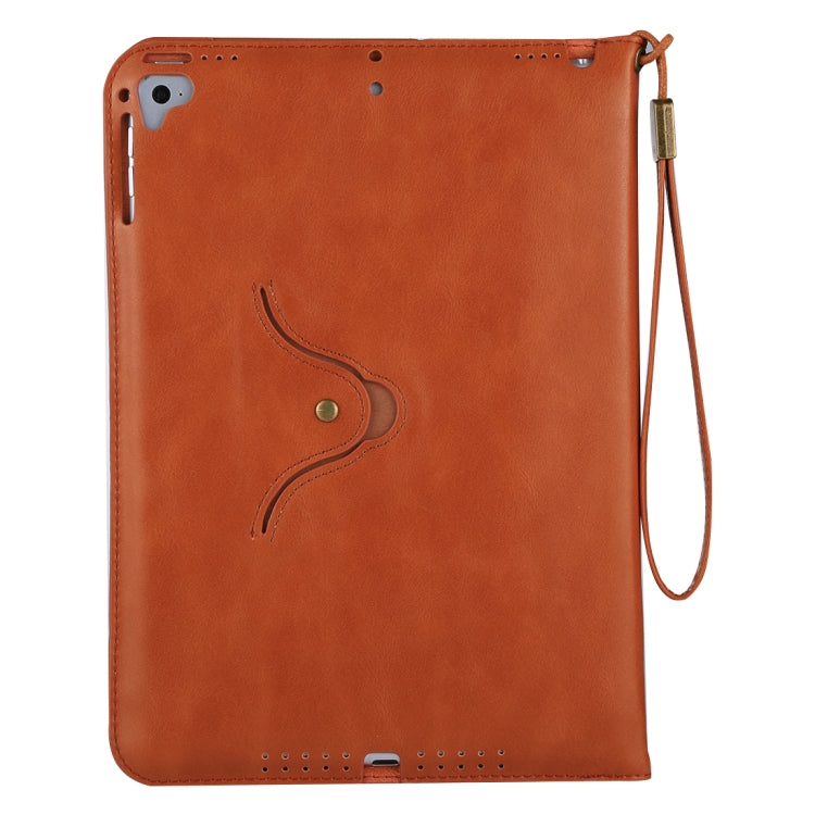 Bag Type Retro Cowhide Texture PU Horizontal Flip Leather Case with Holder & Card Slots & Lanyard & Wake-up Function, For iPad Air / iPad Air 2 / iPad Pro 9.7 / iPad 9.7 (2018) & iPad 9.7 (2017)