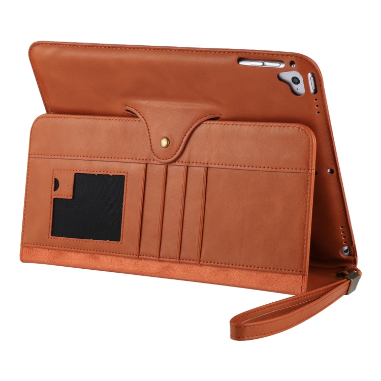 Bag Type Retro Cowhide Texture PU Horizontal Flip Leather Case with Holder & Card Slots & Lanyard & Wake-up Function, For iPad Air / iPad Air 2 / iPad Pro 9.7 / iPad 9.7 (2018) & iPad 9.7 (2017)