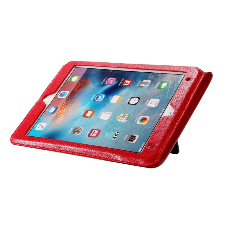 LOUIS for iPad 9.7 (2018) & iPad 9.7 (2017) / iPad Pro 9.7 inch / iPad Air 2 /  iPad Air Protective Leather Case with Holder & Card Slots & Hand Strap(Red)