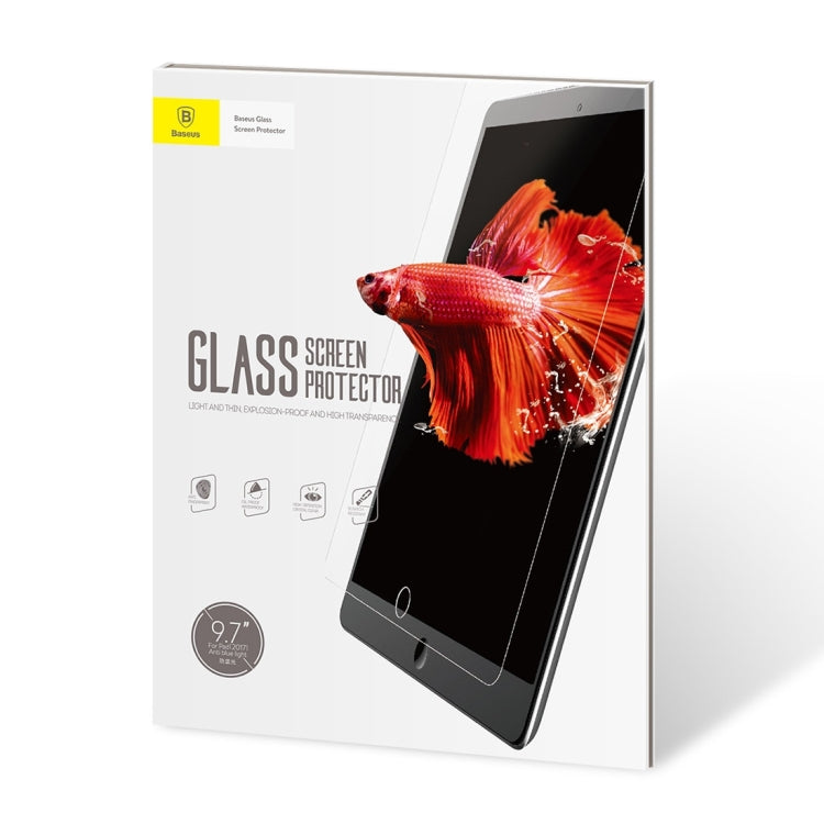 Baseus for iPad 9.7 (2018) & iPad 9.7 inch (2017) 0.3mm 9H Surface Hardness Transparent Anti Blue-ray Glass Screen Protector Film(Transparent)
