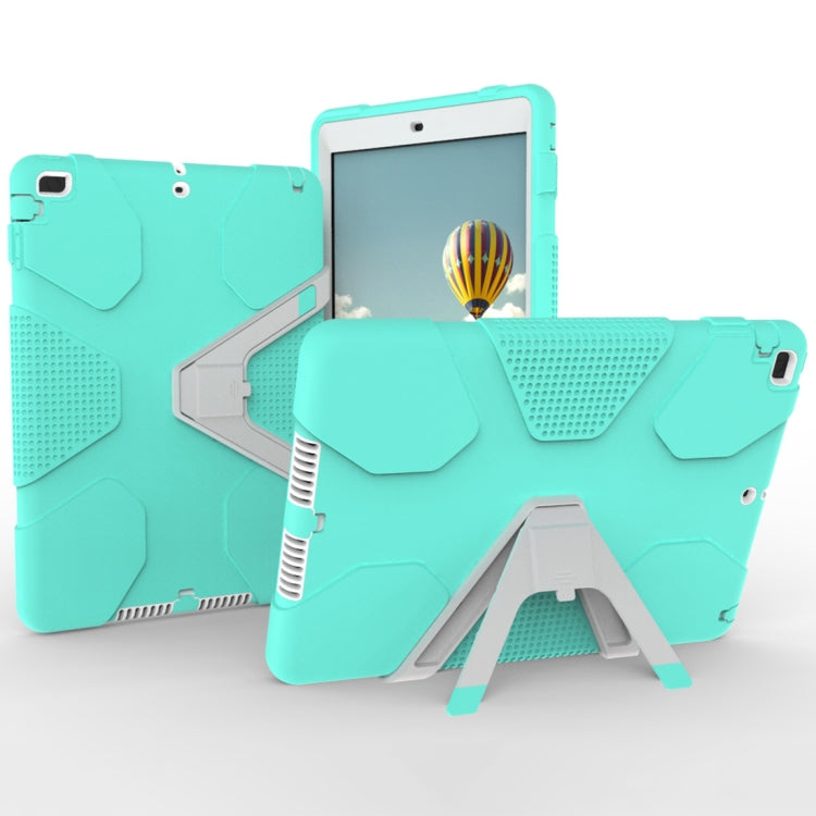For iPad 9.7 (2018) & iPad 9.7 inch (2017) PC+Silicone Shockproof Protective Back Cover Case With Holder