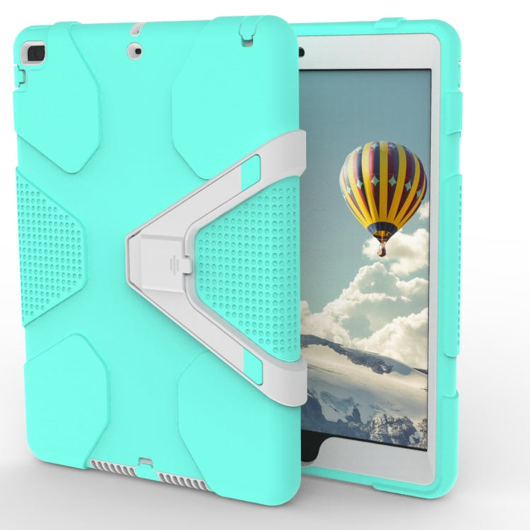 For iPad 9.7 (2018) & iPad 9.7 inch (2017) PC+Silicone Shockproof Protective Back Cover Case With Holder