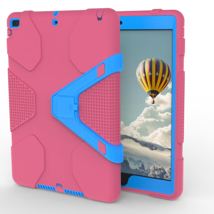 For iPad 9.7 (2018) & iPad 9.7 inch (2017) PC+Silicone Shockproof Protective Back Cover Case With Holder