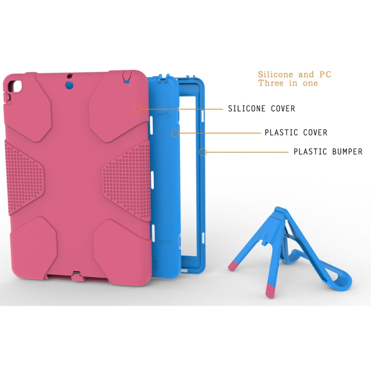 For iPad 9.7 (2018) & iPad 9.7 inch (2017) PC+Silicone Shockproof Protective Back Cover Case With Holder