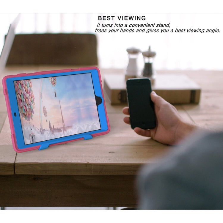 For iPad 9.7 (2018) & iPad 9.7 inch (2017) PC+Silicone Shockproof Protective Back Cover Case With Holder