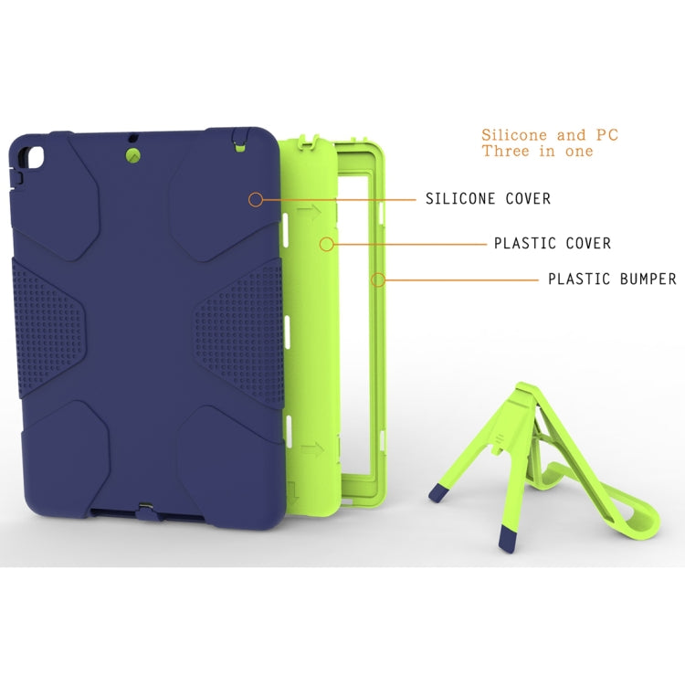 For iPad 9.7 (2018) & iPad 9.7 inch (2017) PC+Silicone Shockproof Protective Back Cover Case With Holder