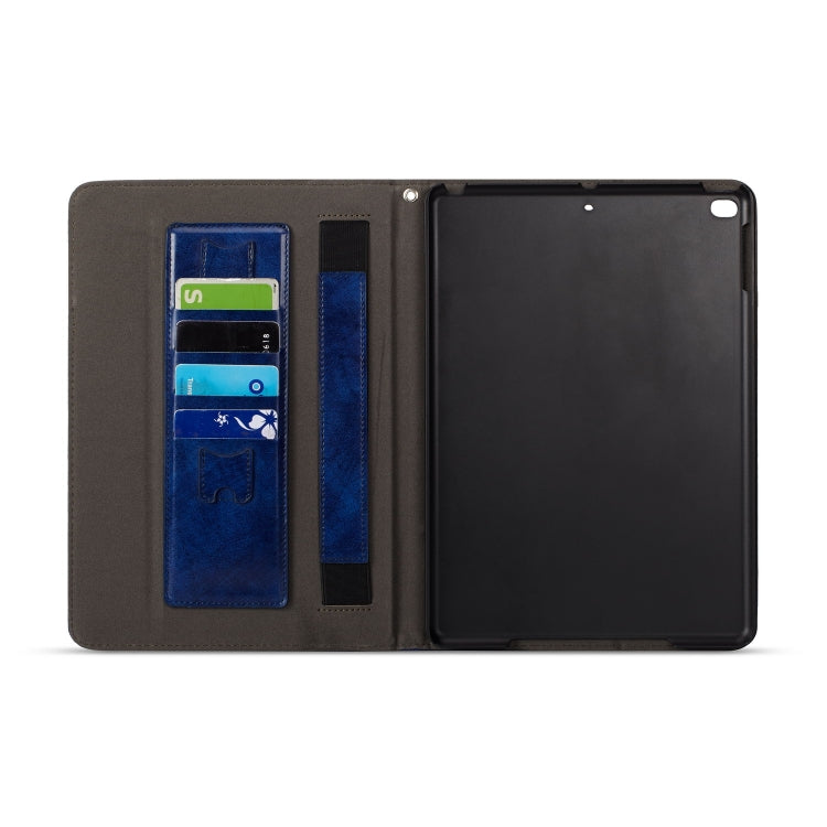 Multifunctional TPU+PC Horizontal Flip Leather Case for iPad 9.7 Inch (2017) / iPad 9.7 Inch (2018), with Holder & Pen Slot & Card Slots & Wallet(Sapphire Blue)